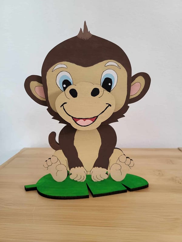 Porte lunettes en bois singe
